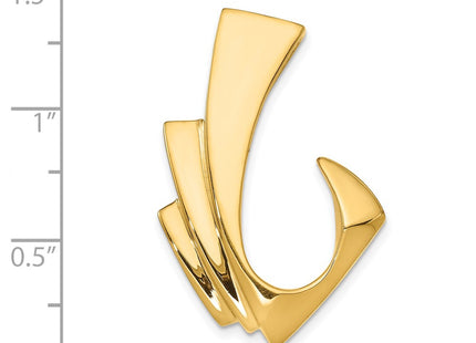 14K Polished Layered Fan Slide Fits up to 8mm Regular/Fancy/Reversible Omega, view 4