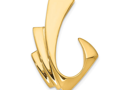 14K Polished Layered Fan Slide Fits up to 8mm Regular/Fancy/Reversible Omega