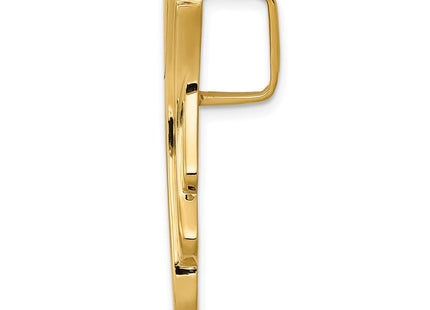 14K Polished Fan Tassel Slide Fits up to 6mm Regular/8mm Fancy or Reversible Omega, view 3