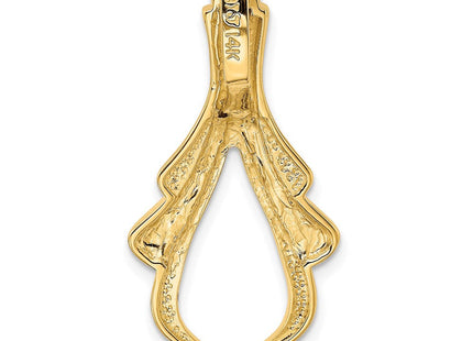 14K Polished Fan Tassel Slide Fits up to 6mm Regular/8mm Fancy or Reversible Omega, view 2