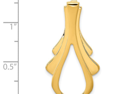 14K Polished Fan Tassel Slide Fits up to 6mm Regular/8mm Fancy or Reversible Omega, view 4