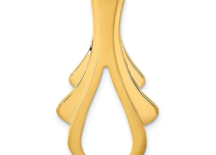 14K Polished Fan Tassel Slide Fits up to 6mm Regular/8mm Fancy or Reversible Omega