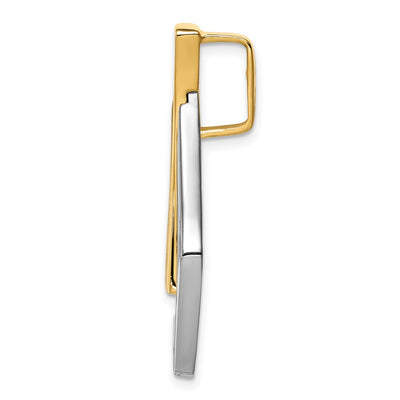 14K Two-tone Polished Slide Fits up to Regular/ Fancy or Reversible Omega, 38 x 18mm