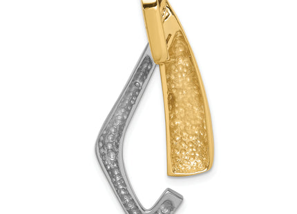 14k Two-tone Polished Slide Fits up to Regular/ Fancy or Reversible Omega, 38 x 18mm