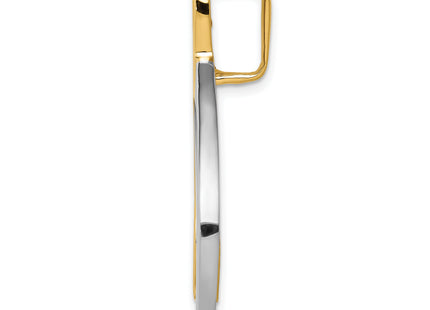 14k Two-tone Polished Slide Fits up to Regular/ Fancy or Reversible Omega, 40 x 20mm