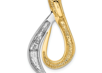 14k Two-tone Polished Slide Fits up to Regular/ Fancy or Reversible Omega, 40 x 20mm
