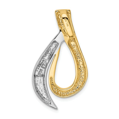 14K Two-tone Polished Slide Fits up to Regular/ Fancy or Reversible Omega, 40 x 20mm