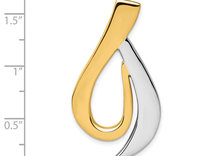 14k Two-tone Polished Slide Fits up to Regular/ Fancy or Reversible Omega, 40 x 20mm