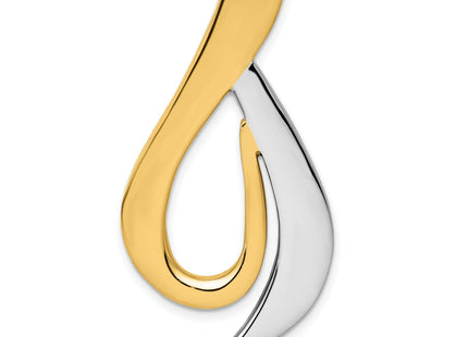14k Two-tone Polished Slide Fits up to Regular/ Fancy or Reversible Omega, 40 x 20mm