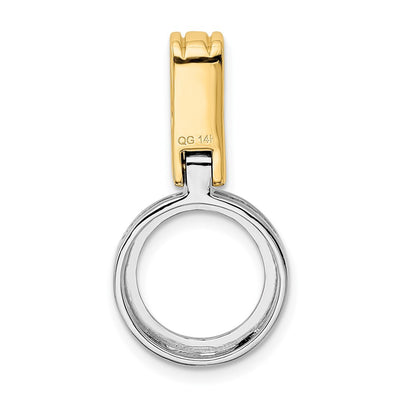 14K Two-tone Circle Slide Fits up to Regular/ Fancy or Reversible Omega
