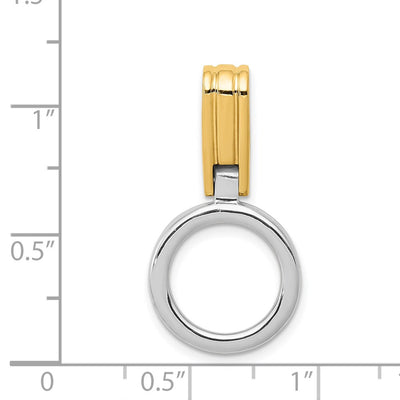 14K Two-tone Circle Slide Fits up to Regular/ Fancy or Reversible Omega