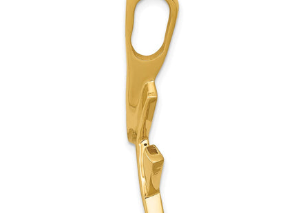 14K Polished Twig Slide Fits up to 6mm Regular/8mm Fancy or Reversible Omega, view 3