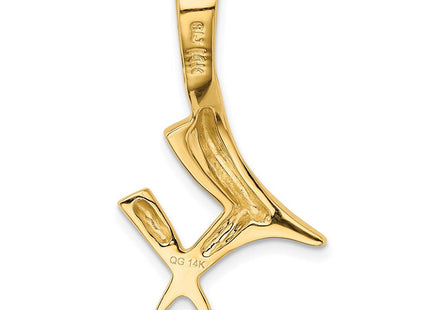 14K Polished Twig Slide Fits up to 6mm Regular/8mm Fancy or Reversible Omega, view 2