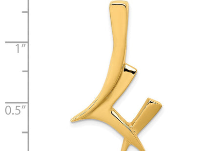 14K Polished Twig Slide Fits up to 6mm Regular/8mm Fancy or Reversible Omega, view 4