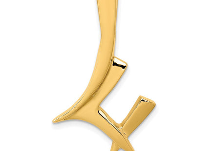 14K Polished Twig Slide Fits up to 6mm Regular/8mm Fancy or Reversible Omega
