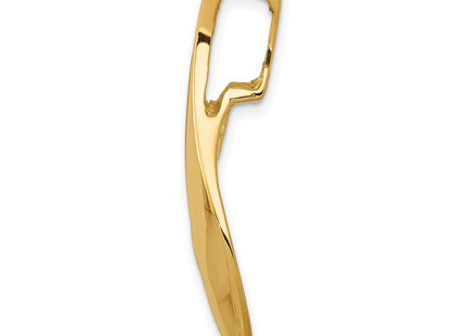 14K Polished Flame Slide Fits up to 6mm Regular/Fancy/Reversible Omega, view 2