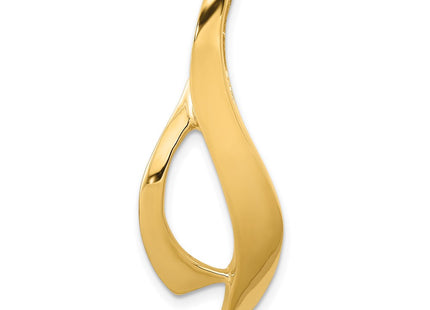 14K Polished Flame Slide Fits up to 6mm Regular/Fancy/Reversible Omega