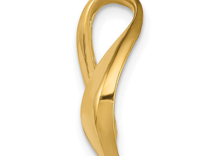 14K Polished Twisted Loop Slide Fits up to 6mm Regular/8mm Fancy or Reversible Omega, view 3