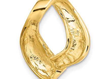 14K Polished Twisted Loop Slide Fits up to 6mm Regular/8mm Fancy or Reversible Omega, view 2