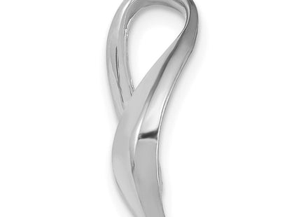 14k White Gold Polished Slide Fits up to Regular/ Fancy or Reversible Omega (Style SL290W)