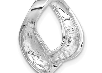 14k White Gold Polished Slide Fits up to Regular/ Fancy or Reversible Omega (Style SL290W)