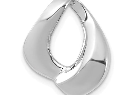 14k White Gold Polished Slide Fits up to Regular/ Fancy or Reversible Omega (Style SL290W)