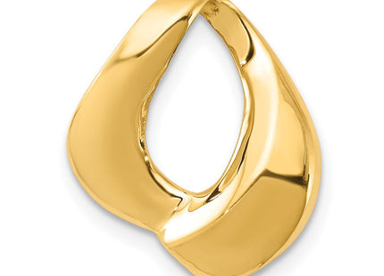 14K Polished Twisted Loop Slide Fits up to 6mm Regular/8mm Fancy or Reversible Omega