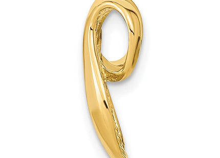 14K Polished Bow Slide Fits up to 2mm Regular/4mm Fancy or Reversible Omega, view 3