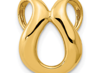 14K Polished Bow Slide Fits up to 2mm Regular/4mm Fancy or Reversible Omega