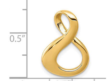 14K Polished Figure Eight Slide Fits up to 3mm Regular/6mm Fancy or Reversible Omega, view 4