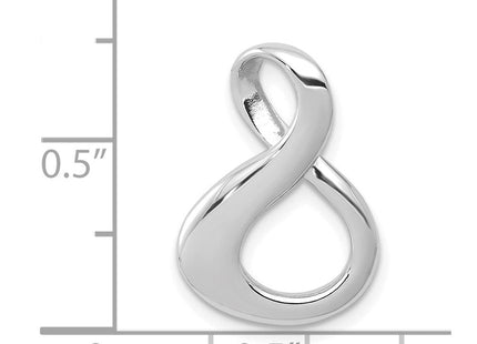 14k White Gold Polished Slide Fits up to Regular/ Fancy or Reversible Omega (Style SL292W)