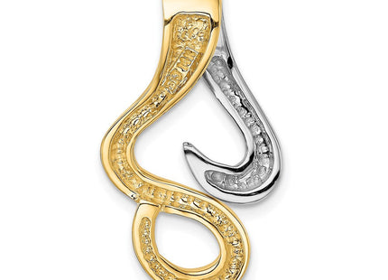 14k Two-Tone Slide Fits up to Regular/Fancy/Reversible Omega (Style SL296)