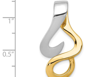 14k Two-Tone Slide Fits up to Regular/Fancy/Reversible Omega (Style SL296)