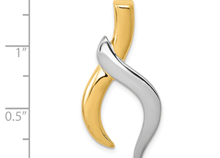 14k Two-Tone Slide Fits up to Regular/Fancy/Reversible Omega, 36 x 16mm