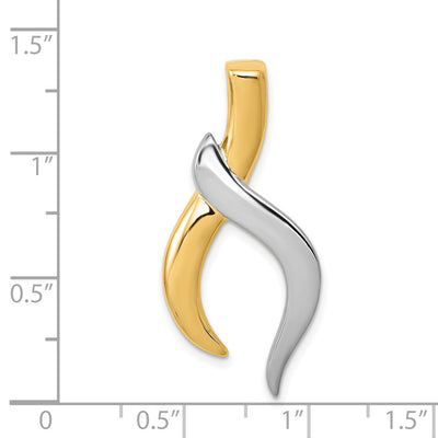 14K Two-Tone Slide Fits up to Regular/Fancy/Reversible Omega, 36 x 16mm