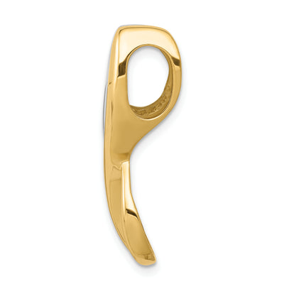 14K Two-Tone Slide Fits up to Regular/Fancy/Reversible Omega, 30 x 14mm