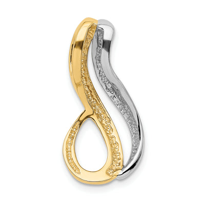 14K Two-Tone Slide Fits up to Regular/Fancy/Reversible Omega, 30 x 14mm