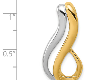14k Two-Tone Slide Fits up to Regular/Fancy/Reversible Omega, 30 x 14mm