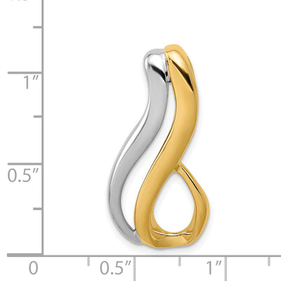 14K Two-Tone Slide Fits up to Regular/Fancy/Reversible Omega, 30 x 14mm