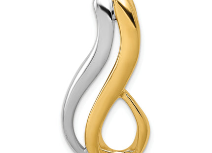 14k Two-Tone Slide Fits up to Regular/Fancy/Reversible Omega, 30 x 14mm