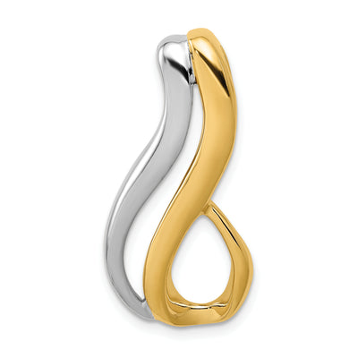 14K Two-Tone Slide Fits up to Regular/Fancy/Reversible Omega, 30 x 14mm