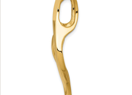 14K Polished Swirl Slide Fits up to 6mm Regular/8mm Fancy or Reversible Omega, view 3