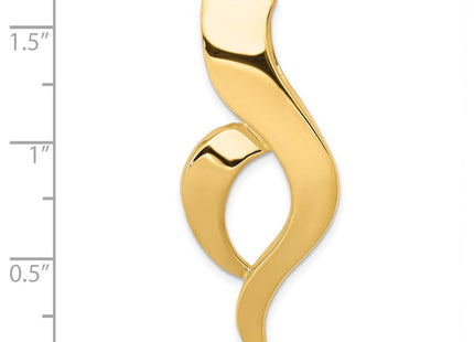 14K Polished Swirl Slide Fits up to 6mm Regular/8mm Fancy or Reversible Omega, view 4