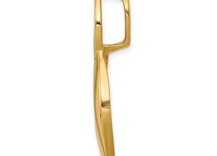 14K Polished Long Leaf Twist Slide Fits up to 6mm Regular/8mm Fancy or Reversible Omega, view 3
