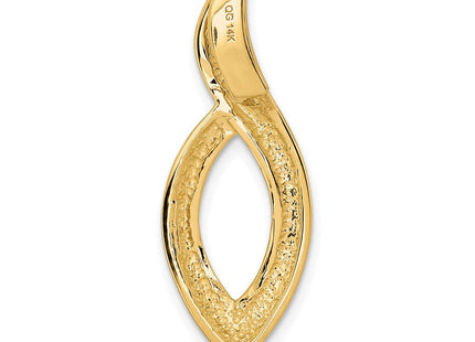 14K Polished Long Leaf Twist Slide Fits up to 6mm Regular/8mm Fancy or Reversible Omega, view 2