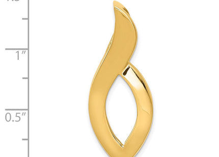 14K Polished Long Leaf Twist Slide Fits up to 6mm Regular/8mm Fancy or Reversible Omega, view 4