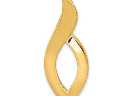 14K Polished Long Leaf Twist Slide Fits up to 6mm Regular/8mm Fancy or Reversible Omega