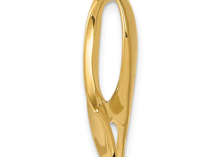 14K Polished Wide Ribbon Slide Fits up to 6mm Regular/10mm Fancy or Reversible Omega, view 3