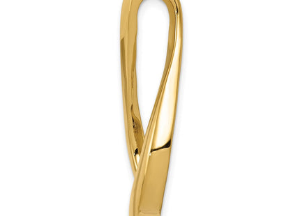 14K Polished Large Teardrop Slide Fits up to 8mm Regular/10mm Fancy or Reversible Omega, view 3
