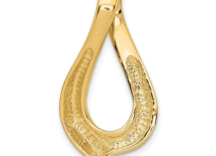 14K Polished Large Teardrop Slide Fits up to 8mm Regular/10mm Fancy or Reversible Omega, view 2